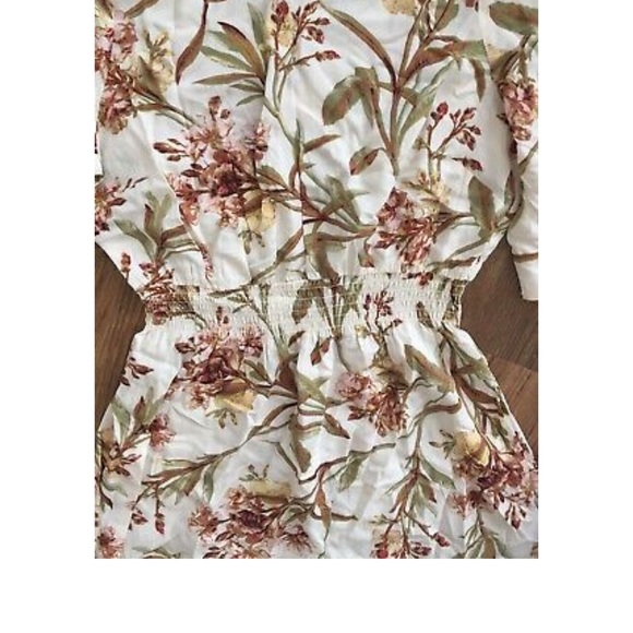 H&M Zara Mango Midi Floral Dress Summer Short 3/4 Sleeve - Picture 3 of 12